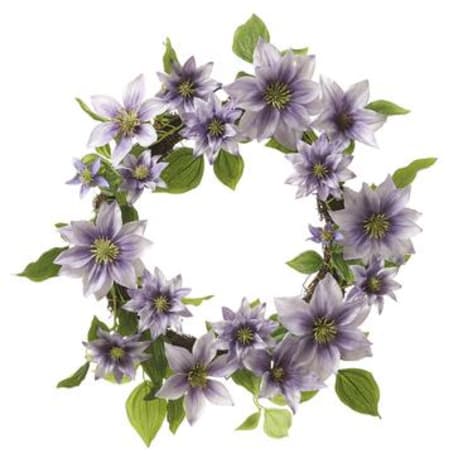 Allstate Floral Lavender Clematis Wreath, 22 in.