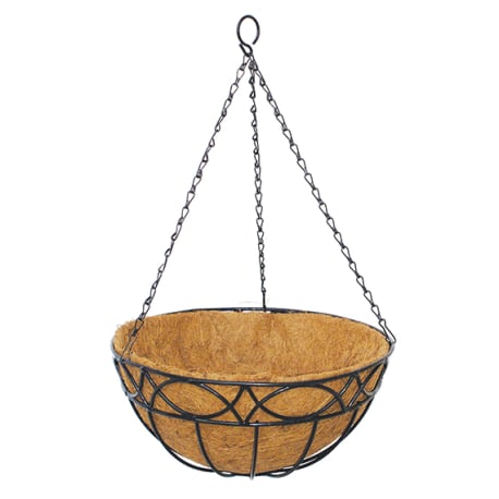 Border Concepts Hampton Hanging Basket with Coco Liner, 6 x 12 in.