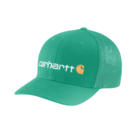 Carhartt Men's L/XL Sea Green Fitted Canvas Mesh Back Graphic Patch Cap