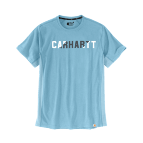 Carhartt Men's Small Powder Blue Force Short Sleeve Block Logo Shirt