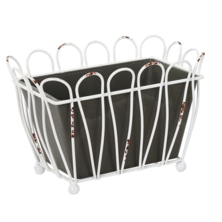 Special T Small Metal White Loop Planter