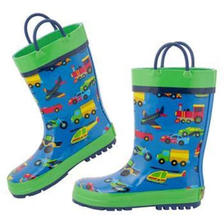 Stephen Joseph Transportation Rain Boots, Size 9