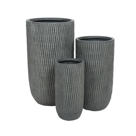 Kaemingk Medium Gray Fibre Clay Round Planter