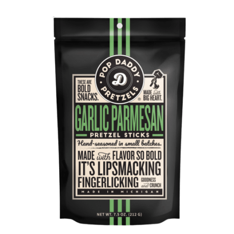 Pop Daddy Garlic Parmesan Seasoned Pretzels, 7.5 oz.