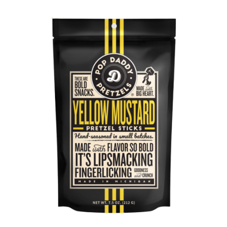 Pop Daddy Yellow Mustard Seasoned Pretzels, 7.5 oz.