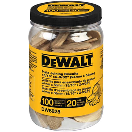 DEWALT No. 20 Plate Joining Biscuits, 100 Count