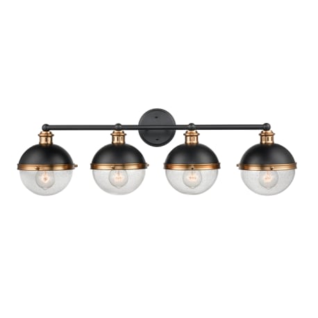 Millennium Lighting Ellmira Matte Black Aged Brass 4 Light Wall Sconce, 33"