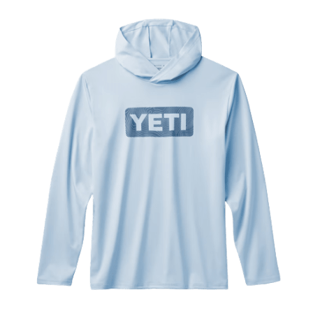 YETI XL Light Blue Wave Logo Hooded Long Sleeve Sunshirt