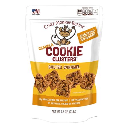 Crazy Monkey Baking Salted Caramel Granola Cookie Clusters, 7.5 oz.