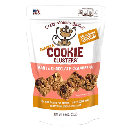 Crazy Monkey Baking White Chocolate Cranberry Granola Clusters, 7.5 oz.