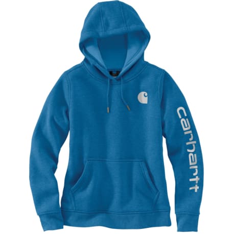 Carhartt Women's Small Marine Blue Logo Sleeve Graphic Sweatshirt