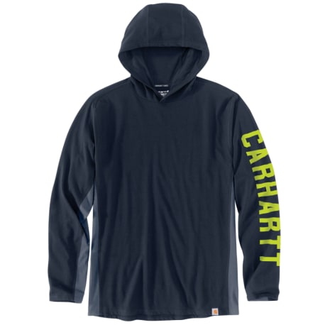 Carhartt Men's XL Navy Force Long Sleeve Logo Hooded Shirt