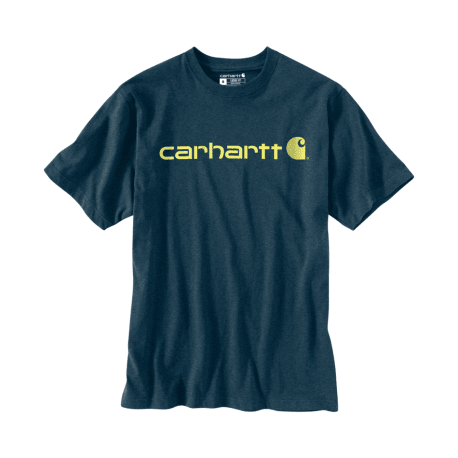 Carhartt Men's Large Night Blue Heather Short Sleeve Logo Graphic Shirt