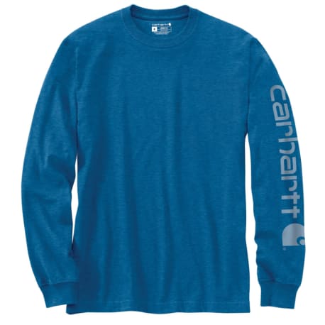 Carhartt Men's 3XL Marine Blue Heather Long Sleeve Graphic Shirt