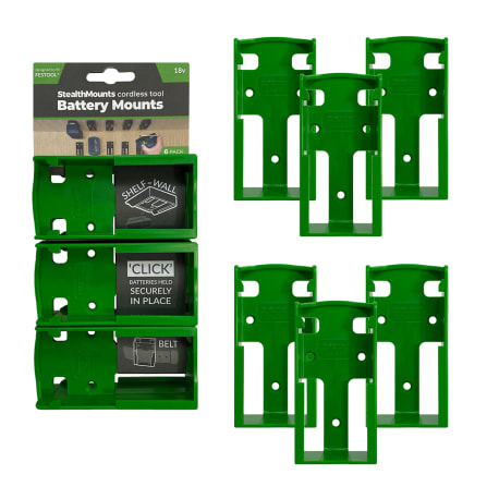 StealthMounts Festool 18V Green Battery Mounts, 6-Pack