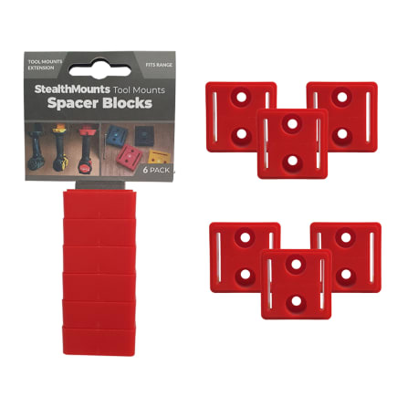 StealthMounts Red Tool Mount Universal Spacers, 6-Pack