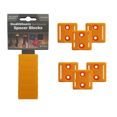 StealthMounts Yellow Tool Mount Universal Spacers, 6-Pack