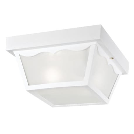 Westinghouse White with Frosted Glass Two Light Flush Mount Ceiling Fixture