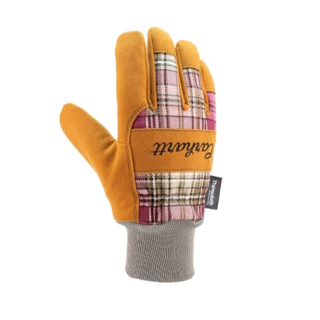 Carhartt Women's Suede Knit Work Gloves Plaid Large