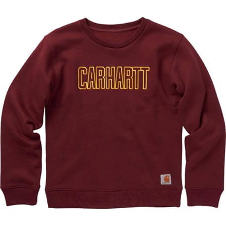 Carhartt Boys' Red Long-Sleeve Crewneck Sweatshirt, Size 6