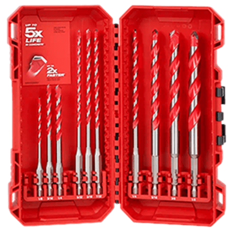 Milwaukee SHOCKWAVE™ Impact Duty™ 10-PC Carbide Hammer Drill Bit Kit