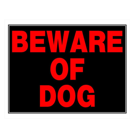 Hillman Black & Red Beware of Dog Sign, 15 x 19 in.