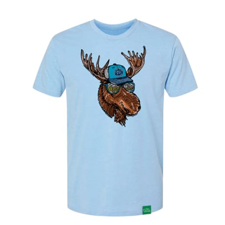 Wild Tribute Men's Large Rocky the Moose Short Sleeve Shirt