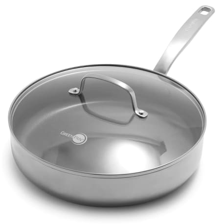 GreenPan Chatham 12 in. Stainless Steel Ceramic Nonstick Frying Pan Skillet, Silver