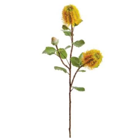 Allstate Floral Yellow Banksia Spray, 28 in.