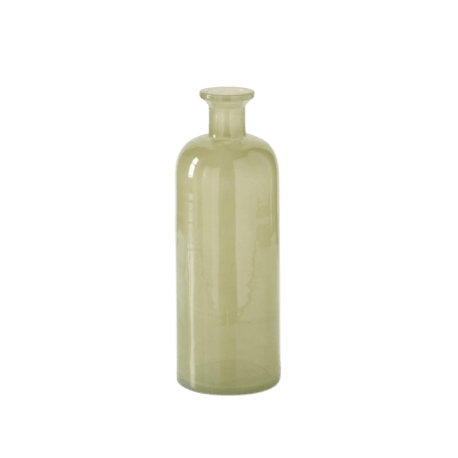 K&K Interiors Large Green Glass Bottle, 11 in.