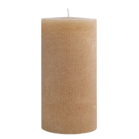 Creative Co-Op Unscented Cream Pleated Pillar Candle, 3 x 6 in.