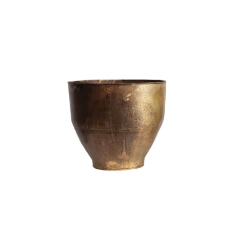 Creative Co-Op Large Gold Metal Planter, 14 in.