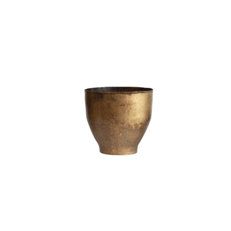 Creative Co-Op Medium Gold Metal Planter, 10.75 in.