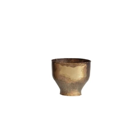 Creative Co-Op Small Gold Metal Planter, 8 in.