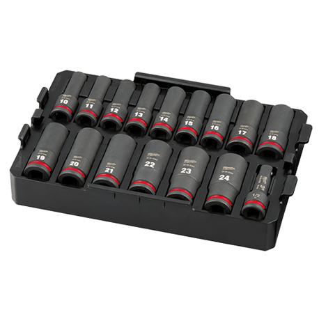 Milwaukee SHOCKWAVE™ Impact Duty™ 16-PC 1/2" Drive Metric Sockets