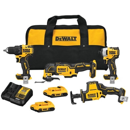 DEWALT ATOMIC 20V MAX* Brushless Cordless 4-Tool Combo Kit