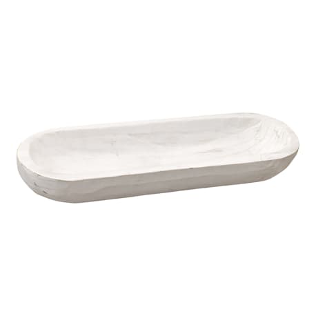 Wing Tai White Oval Bowl, 20 in.