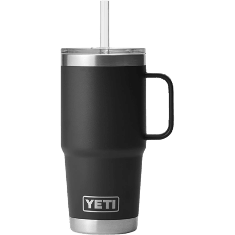 YETI Rambler Black Mug with Straw Lid, 25 oz.