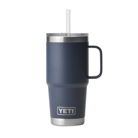 YETI Rambler Navy Mug with Straw Lid, 25 oz.