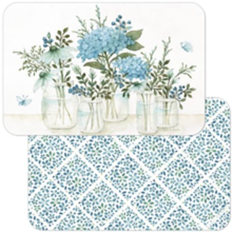 Highland Home Mason Jars & Florals Rectangle Reversible Placemat