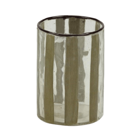 A&B Floral Glass Striped Votive, 4 in.