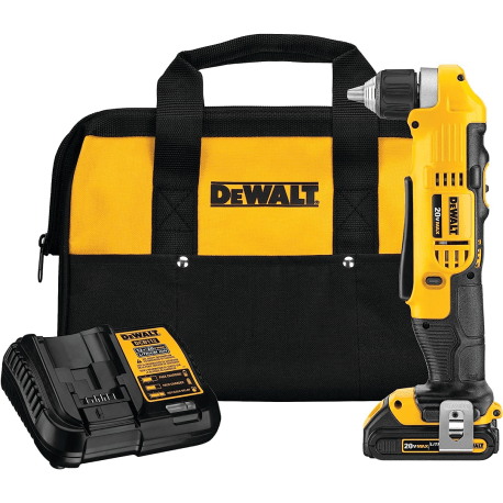 DEWALT 20V MAX Lithium-Ion 3/8 in. Right Angle Drill/Driver Kit 1.5 Ah