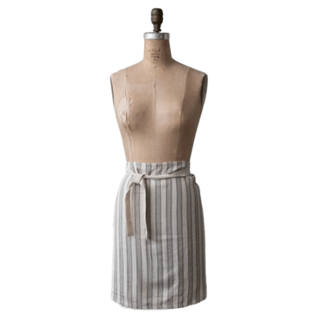 Creative Co-Op Striped Cotton Half Apron, 30 x 21 in.