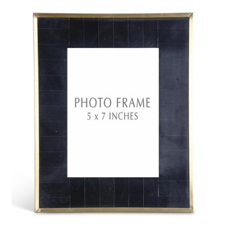 K&K Interiors Black Tile & Brass Photo Frame, 5 x 7 in.