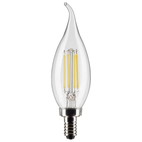 Satco 4 Watt CA10 LED Clear Decorative Flame Light Bulb, 2-Pack