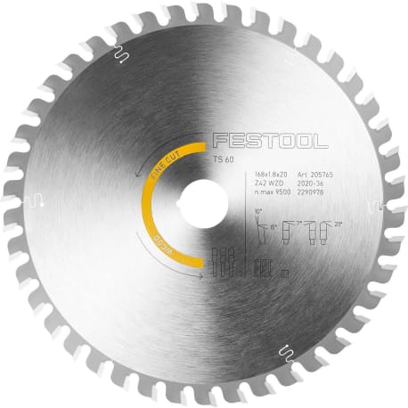 Festool 205772 Wood Fine Cut Saw Blade HW 168x1,8x20 WD42