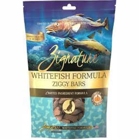 Zignature Pet Whitefish Ziggy Bars Dog Treats, 12 oz.