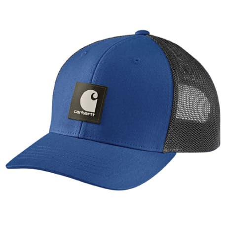 Carhartt Men's Grass Blue Twill Mesh Back Logo Patch Cap