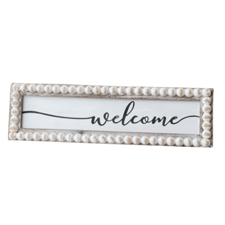 Lancaster & Vintage Beaded Welcome Sign, 15.75 in.