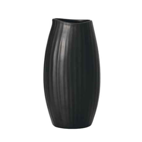 Sullivans Modern Black Ribbed Vase, 9 in.